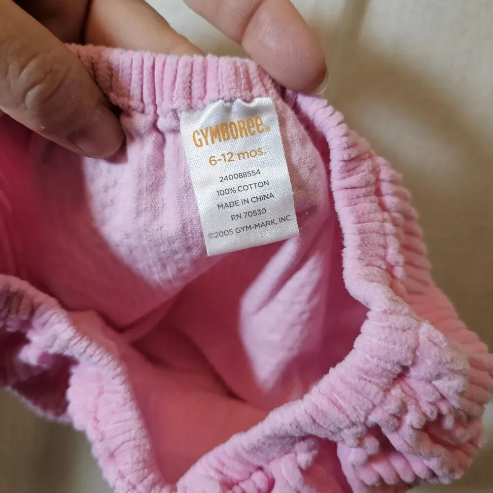 Gymboree Baby Girl 6m 12m Sweets For The Sweet 2005 Pink Corduroy Jumper Bloomer